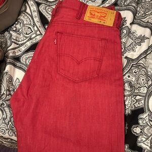 Levi's Men's Bold Red Straight Jeans